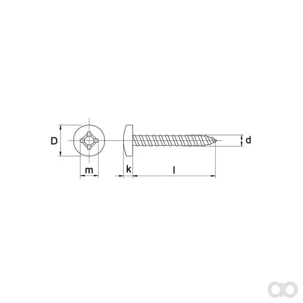 Kramp - 7981C2995RVSP100 - Selbstschneidende Schraube 2.9x9.50mm PH1 Linsenkopf, Edelstahl, DIN 7981C