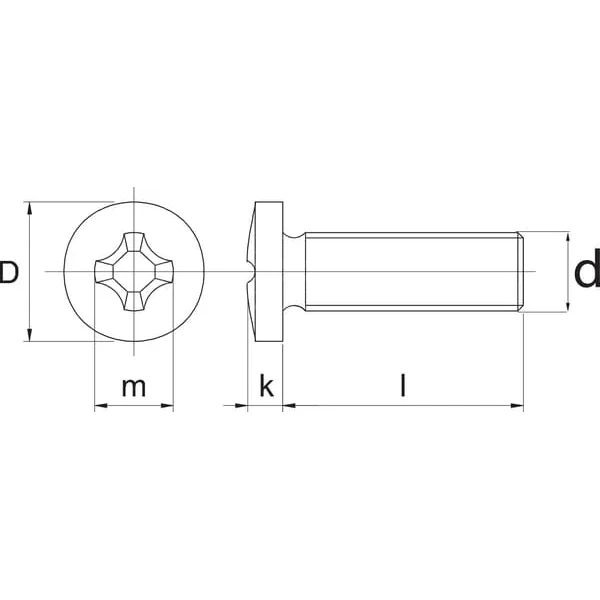 Kramp - 7985316RVS - Linsenkopf-Maschinenschraube M3x16 Edelstahl A2 DIN7985 Kramp