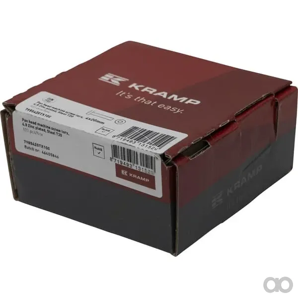 Kramp - 7985420TX100 - Linsenkopfschraube 4x20 Torx DIN7985