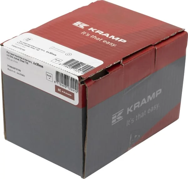 Kramp - 7985630TX100 - Linsenkopf-Maschinenschraube 6x30 TORX DIN7985