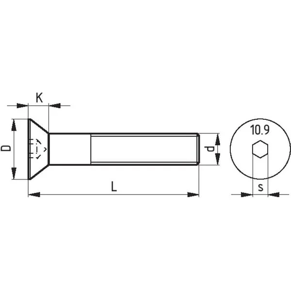 Kramp - 799124100109B - Senkkopfschraube DIN7991 M24x100 Stahl 10.9