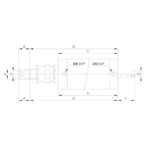 Kramp - 8008300KR - Pneumatikzylinder 8 Zoll + Durchgehende Kolbenstange