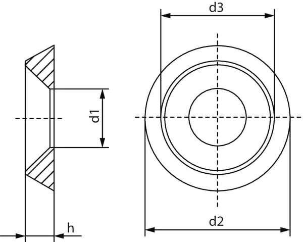 Kramp - 8619008Z - Rosette M8x22x4,5mm Edelstahl