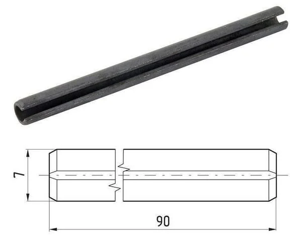Kramp - 8752790 - Elastischer Bolzen, Strapazierfähig, 7x90 mm ISO8752