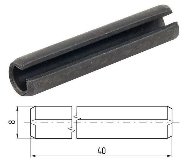 Kramp - 8752840 - Elastischer Schwerlastbolzen 8x40mm ISO8752