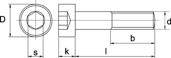 Kramp - 912550129B - Zylinderschraube mit Innensechskant DIN912 M5x50 Stahl 12.9 Kramp
