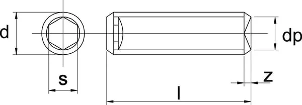 Kramp - 9161030RVSP025 - Madenschraube DIN916 M10x30 Edelstahl A2 Kramp