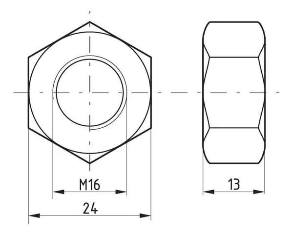 Kramp - 93416B - Sechskantmutter DIN934 M16x2,00 Stahl Klasse 8 Kramp