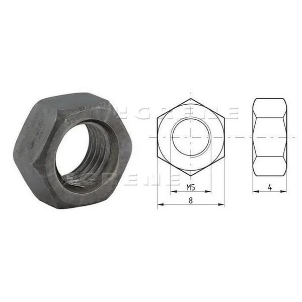 Kramp - 9345B - Sechskantmutter DIN934 M5x0,80 Stahl Güteklasse 8