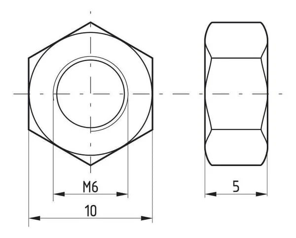Kramp - 9346B - Sechskantmutter DIN934 M6x1,00 Stahl Güteklasse 8
