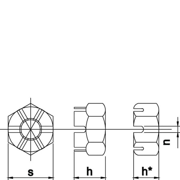 Kramp - 93512 - Kronenmutter DIN935 M12x1,75 Stahl feuerverzinkt Klasse 8