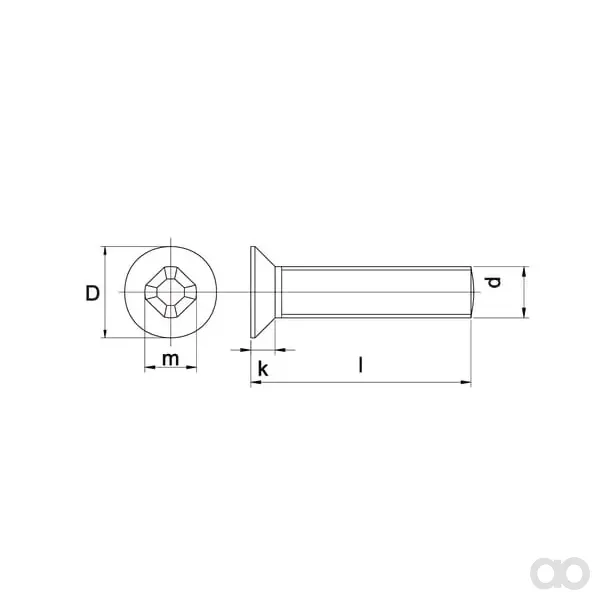 Kramp - 965330P100 - Senkschraube DIN965 M3x30 Stahl Verzinkt 4.8 Kramp