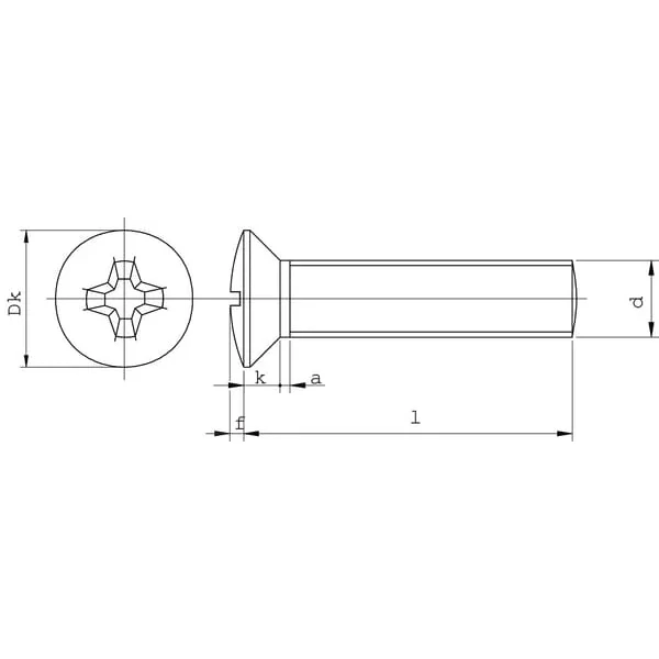 Kramp - 966460P100 - Senkschraube DIN 966 M4x60 Stahl Verzinkt 4.8 Kramp
