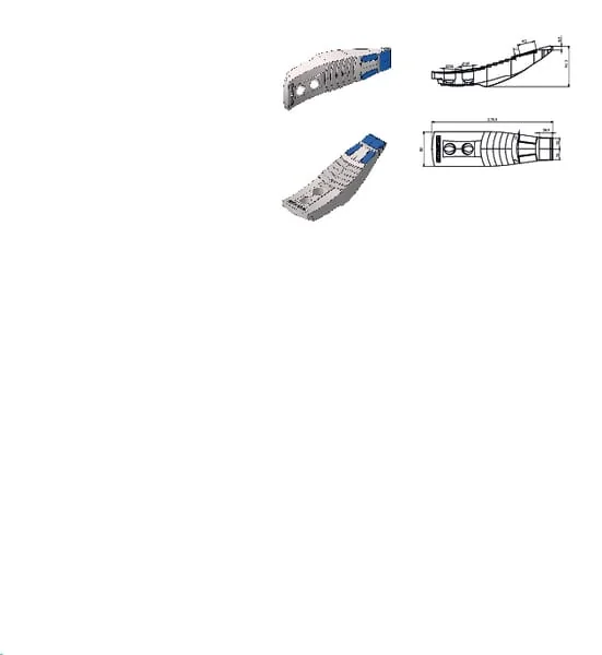 Kramp - 9791500310CN - Grubberschar 260x65x6mm, Gehaertet, Gekruemmt, 2-Loch, Passend Fuer Poettinger