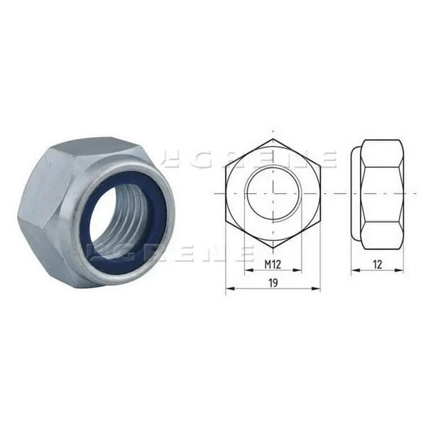 Kramp - 98512 - Sechskantmutter DIN985 M12x1,75 Stahl Feuerverzinkt Klasse 8 Kramp