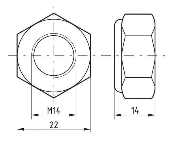 Kramp - 9851415 - Sechskantmutter DIN985 M14x1,50 Stahl Verzinkt Klasse 8 Kramp