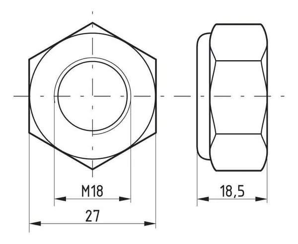 Kramp - 98518 - Sechskant-Fluegelmutter DIN985 M18x2,50 Stahl Verzinkt Klasse 8