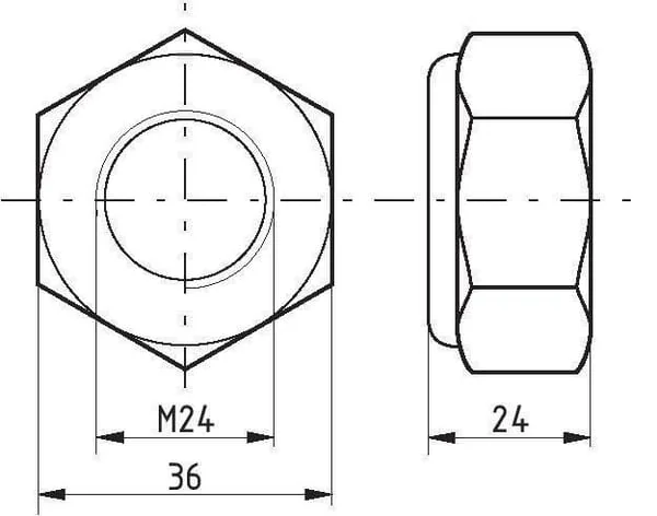 Kramp - 9852415 - Sechskant-Fluegelmutter DIN985 M24x1,50 Stahl Verzinkt Klasse 8