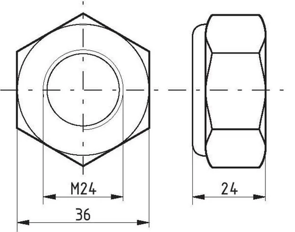 Kramp - 985242 - Sechskant-Fluegelmutter DIN985 M24x2,00 Stahl Verzinkt Klasse 8