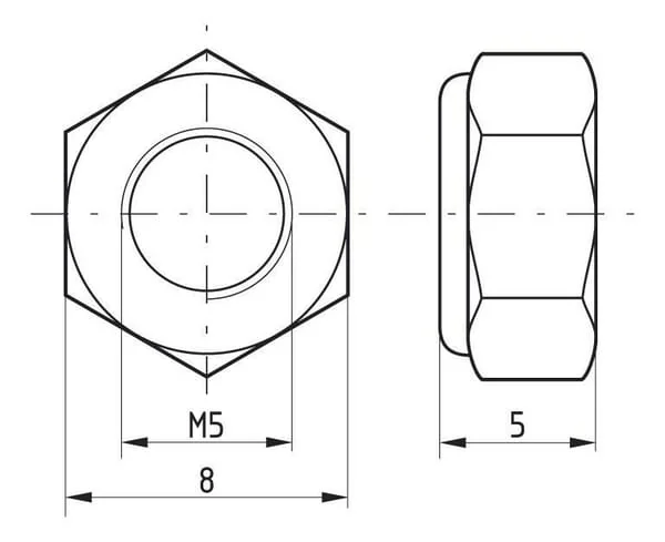 Kramp - 9855 - Sechskantmutter DIN985 M5x0,80 Stahl Feuerverzinkt Klasse 8 Kramp