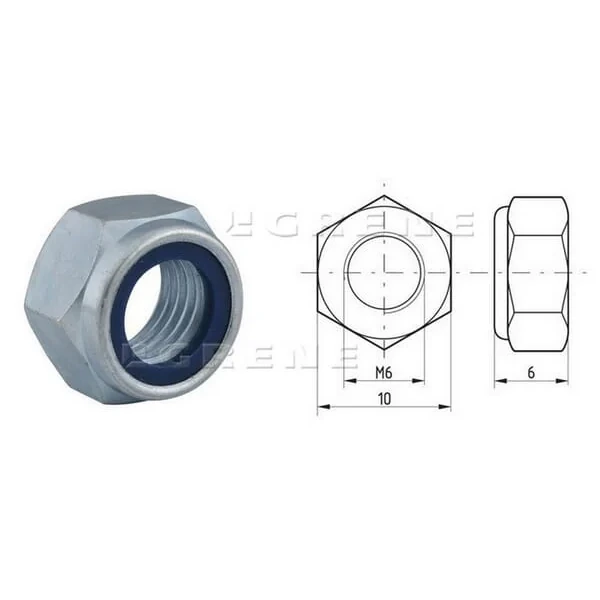 Kramp - 9856 - Sechskantmutter DIN985 M6x1,00 Stahl Verzinkt Klasse 8 Kramp