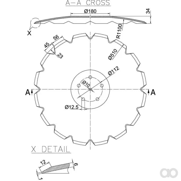 Kramp - AC353952N - Verzahnte Scheibe 510x6,0mm