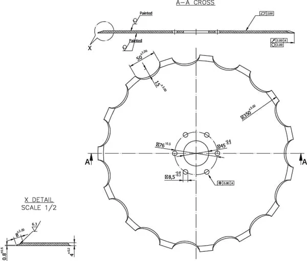Kramp - AC821840N - Bohrscheibe, 15 Zaehne, Accord
