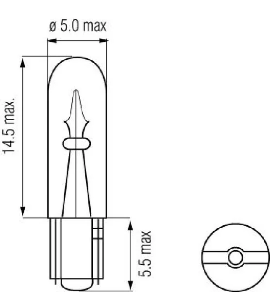 Kramp - B1207 - Halogenlampe W1.2W 12V 1,2W W2X4.6D Kramp