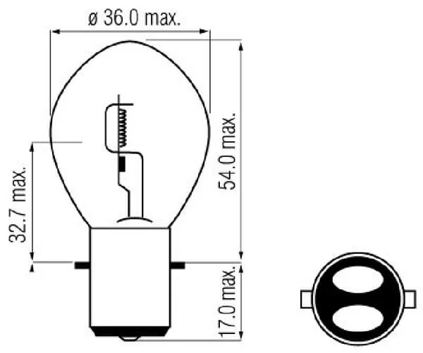 Kramp - B1218 - Glühlampe S2 12V 35W/35W BA20D Kramp