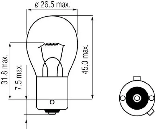 Kramp - B1219 - Glühlampe PY21W 12V 21W BAU15S Orange Kramp