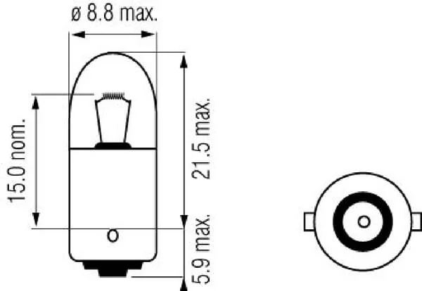 Kramp - B1236 - Glühlampe T8/4 12V 3W BA9S Kramp