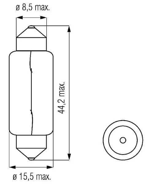 Kramp - B1237 - Glühlampe 12V 15W SV8.5 Kramp