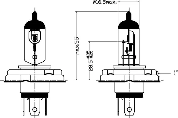 Kramp - B1239 - Glühlampe H4 12V 60W/55W P45T Kramp