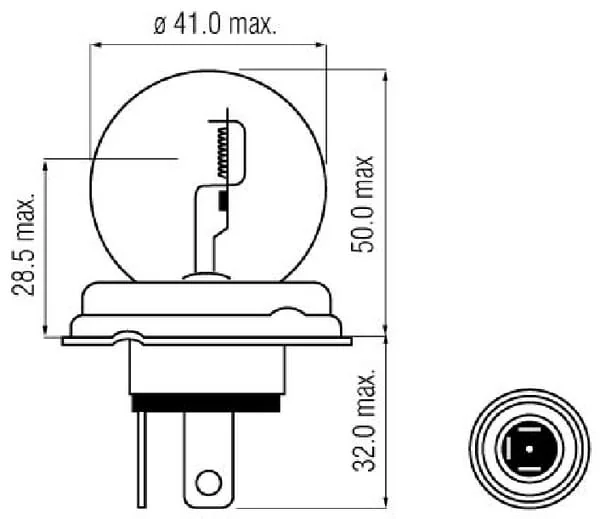 Kramp - B1244 - Glühlampe R2 12V 45W/40W P45T Kramp