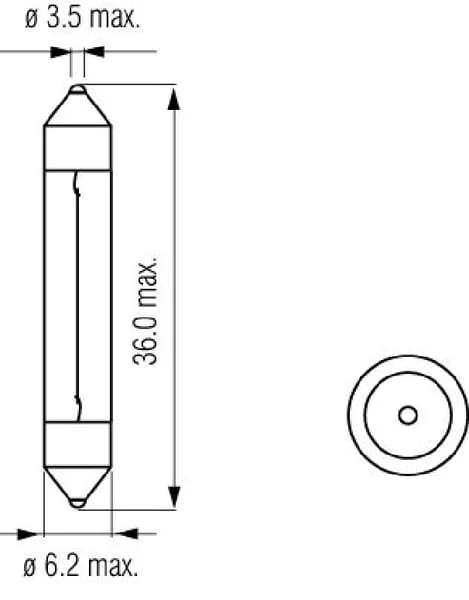 Kramp - B1253 - Glühlampe 12V 3W SV6 Kramp