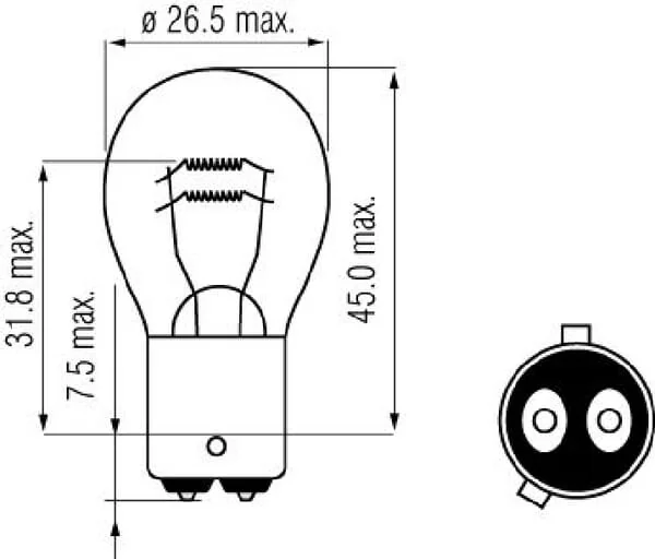 Kramp - B1257 - Glühlampe P21/4W 12V 21W/4W BAZ15D Kramp
