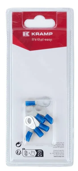 Kramp Blister - KRLA9085P06B - Kabelschuh, Blau Diameter 6mm 1,5-2,5mm²
