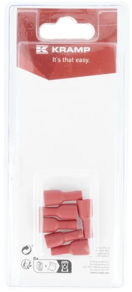 Kramp Blister - KRLA9150P06B - Kabelmuffe Weiblich, Rot 6,3x0,8mm 0,5-1,0mm²
