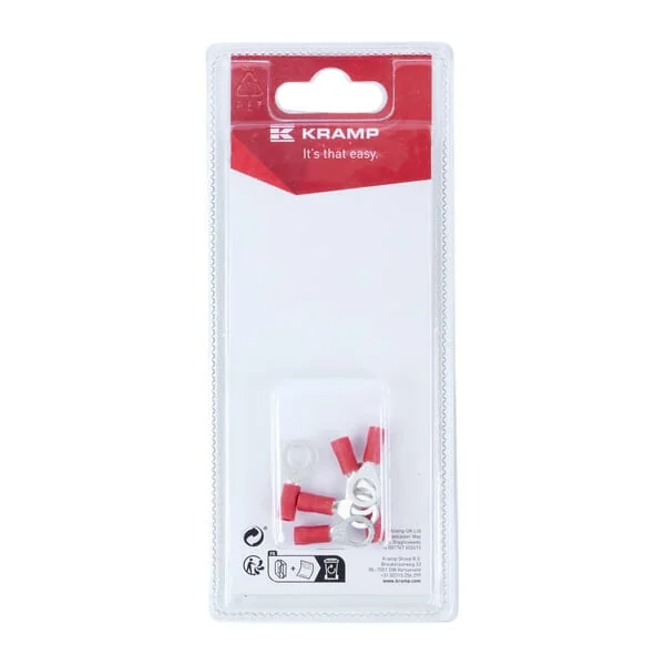 Kramp Blister - KRLA9165P06B - Ringkabelschuh, Rot Diameter 6mm 0,5-1,0mm²