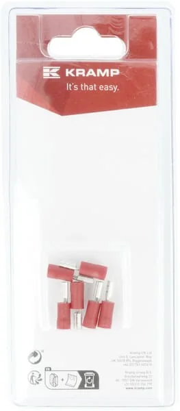 Kramp Blister - KRLA9235P06B - Kabelmuffe Weiblich, Rot 2,8x0,8mm 0,5-1,0mm²