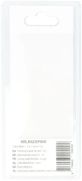 Kramp Blister - KRLA9235P06B - Kabelmuffe Weiblich, Rot 2,8x0,8mm 0,5-1,0mm²