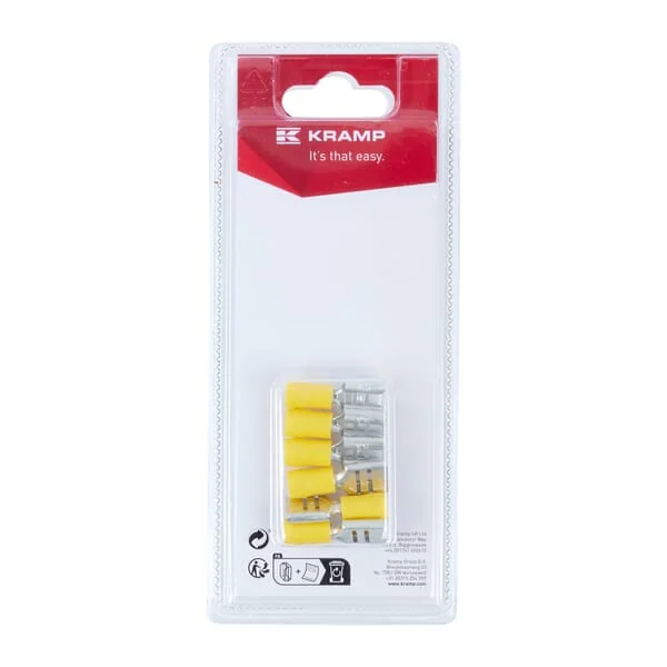 Kramp Blister - KRLA9245P06B - Kabelmuffe Weiblich, Gelb 9,4x1,2mm 4,0-6,0mm²