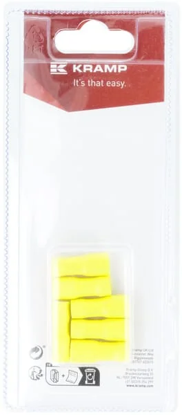 Kramp Blister - KRLA9380P06B - Kabelmuffe Weiblich, Gelb 6,3x0,8mm 4,0-6,0mm²