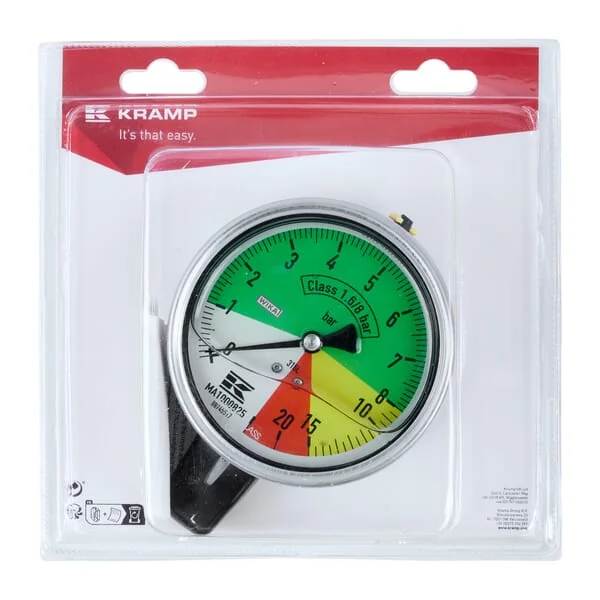 Kramp Blister - KRMA1000825P01B - Spruehgeraet-Manometer Diameter 100 mm x 0-8-20 bar (1)