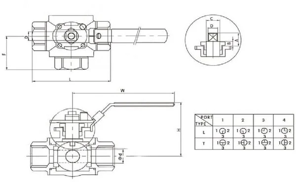 Kramp - BV3L114FSS - 3-Wege-Kugelhahn L 1 1/4" Edelstahl
