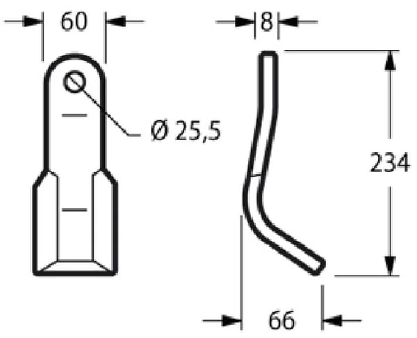 Kramp - CK2400 - Flail Blade 60x234x8mm Universal Geeignet Fuer Ferri