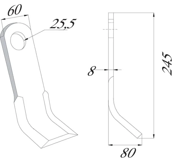 Kramp - CK2430 - Gekroepftes Schlegelblatt 60x240mm Geeignet Fuer Ferri