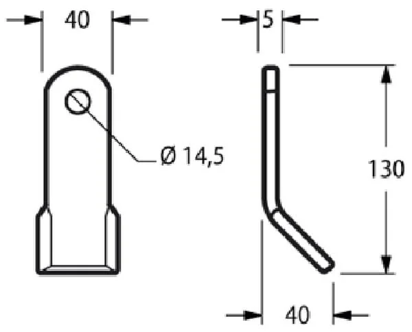 Kramp - CK3410 - Gekroepftes Schlegelblatt 40x132mm Maletti