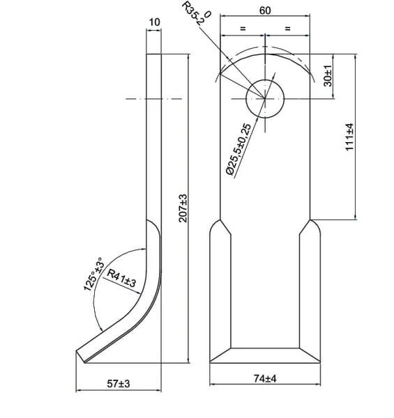 Kramp - CK4500 - Mulchmesser 60 x 204 mm Falc