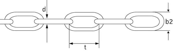 Kramp - CK50B - Kette Diameter 5mm x 35mm Selbstfarbe Kramp
